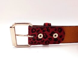 Gürtel - Veganes Leder - TG669 - Rot Leopard