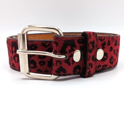 Gürtel - Veganes Leder - TG669 - Rot Leopard L