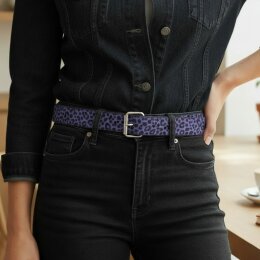 Gürtel - Veganes Leder - G0027 - Purple Leopard M