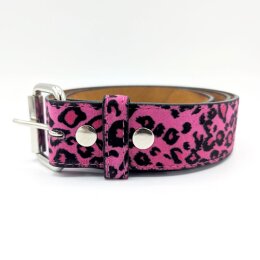 Gürtel - Veganes Leder - G0030 - Pink Leopard S