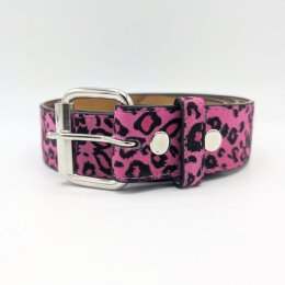 Gürtel - Veganes Leder - G0030 - Pink Leopard L