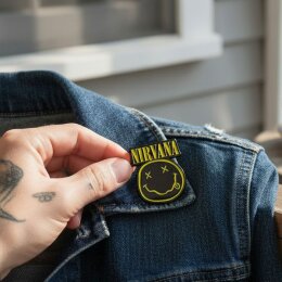 Nirvana - Logo & Happy Face Cut-Out - Pin