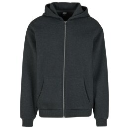 Urban Classics - TB7284 - Fluffy Zip Hoodie - charcoal