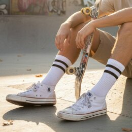 Build Your Brand - Double Stripe Socks - 5-Pack (BY450c)...
