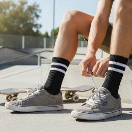 Build Your Brand - Double Stripe Socks - 5-Pack (BY450c)...