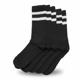Build Your Brand - Double Stripe Socks - 5-Pack (BY450c) - black/white 39-42