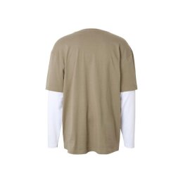 Urban Classics - TB2887 Oversized Shaped Double Layer LS Tee - paleolive/white