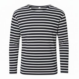 Mantis - The Breton Top - Unisex Longsleeve Tee (P136) - navy/white
