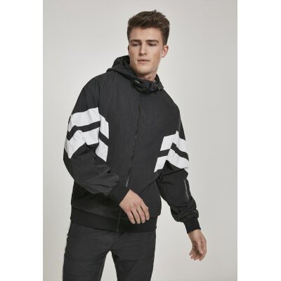 Urban Classics - TB2746 - Crinkle Panel Track Jacket - black/white