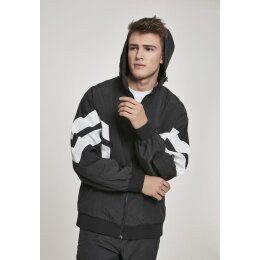 Urban Classics - TB2746 - Crinkle Panel Track Jacket - black/white