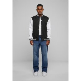 Urban Classics - TB207 - 2-tone College Sweatjacke t- black / white