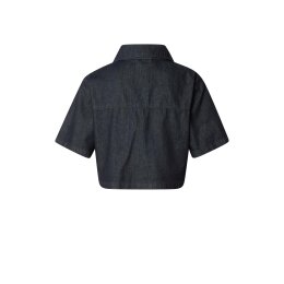 Urban Classics - TB8372- Ladies Cropped Light Denim Shirt - blue rinsed washed