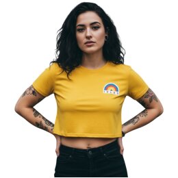 Idles - Rainbow - Ladies Crop Top - yellow