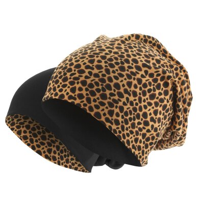 MSTRDS - Printed Jersey Beanie - 10479 - cheetha/black