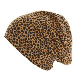 MSTRDS - Printed Jersey Beanie - 10479 - cheetha/black