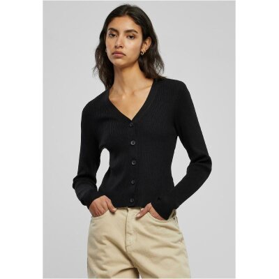 Urban Classics - TB4806 Ladies Short Rib Knit Cardigan - black