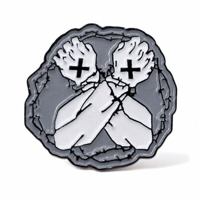 Straight Edge Fists - grau / weiß - Pin