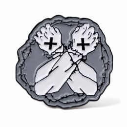 Straight Edge Fists - grau / weiß - Pin