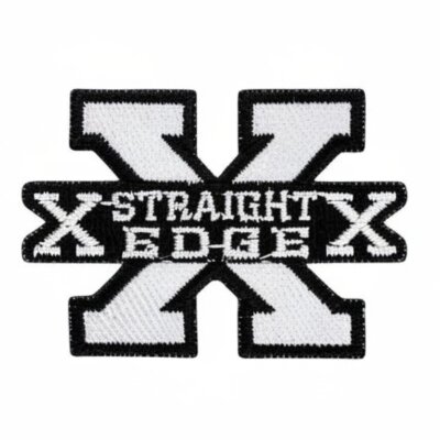 Straight Edge - black / white - gestickter Patch (Aufnäher)