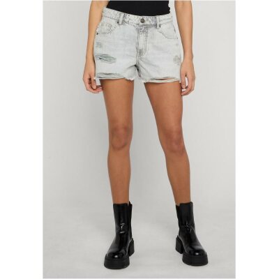 Urban Classics - TB8193 - Ladies Destroyed Denim Shorts - light silver grey washed