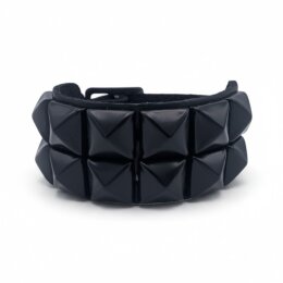 Armband mit schwarezn Pyramidennieten - 2-Reihig - WB009A...