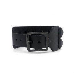 Armband mit schwarezn Pyramidennieten - 2-Reihig - WB009A...