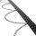 Nietengürtel - Gürtel mit silbernen Killernieten und Kette - 3-Reihig - B035 - Echtleder - black
