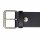 Nietengürtel - Gürtel mit silbernen Killernieten und Kette - 3-Reihig - B035 - Echtleder - black
