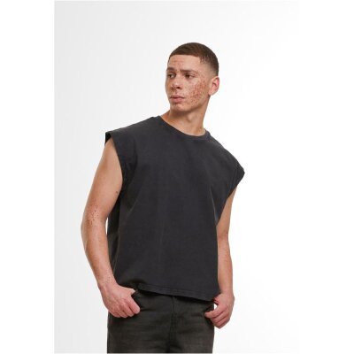 Build Your Brand - Vintage Cropped Heavy Sleeveless Tee (BY436) - black