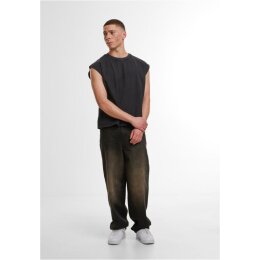 Build Your Brand - Vintage Cropped Heavy Sleeveless Tee (BY436) - black