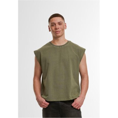 Build Your Brand - Vintage Cropped Heavy Sleeveless Tee (BY436) - warmkhaki