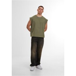 Build Your Brand - Vintage Cropped Heavy Sleeveless Tee (BY436) - warmkhaki