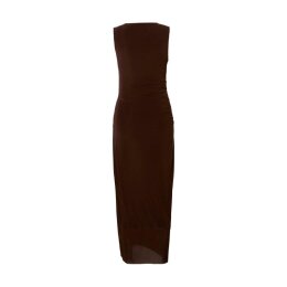 Urban Classics - TB8183 - Ladies Long Ruffled Mesh Dress- brown