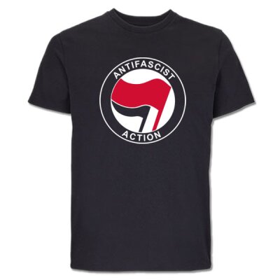 Antifascist Action - Frontprint - red/black - T-Shirt - black