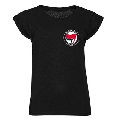 Antifascist Action - Pocketprint - red/black - Girl-Shirt - black