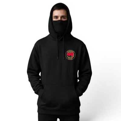 Antifascist Action Leo - Pocketprint - red/black - Ninja Hoodie - black