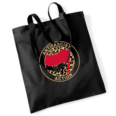 Antifascist Action Leo - Frontprint - red/black - Jutebeutel - schwarz