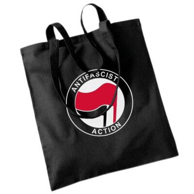 Antifascist Action - Frontprint - red/black - Jutebeutel - schwarz
