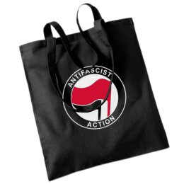 Antifascist Action - Frontprint - red/black - Jutebeutel...