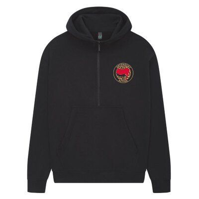 Antifascist Action  Leo - Pocketprint - red/black - Ladies Half-Zip Hoodie - black