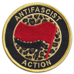 Antifascist Action Leo - red/black - gestickter Patch...