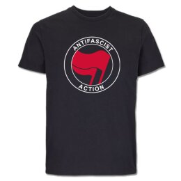 Antifascist Action - Frontprint - red/red - T-Shirt - black