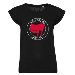 Antifascist Action - Frontprint - red/red - Girl-Shirt -...