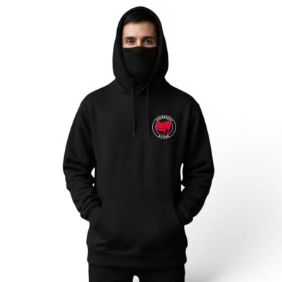 Antifascist Action - Pocketprint - red/red - Ninja Hoodie - black
