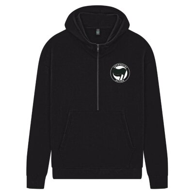 Antifascist Action - Pocketprint - black/black - Half Zip Hoodie - black