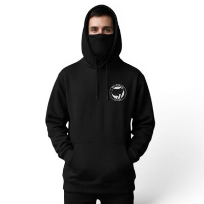 Antifascist Action - Pocketprint - black/black - Ninja Hoodie - black