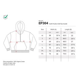 Earth Positive - EP304 - Half Zip Hoodie - black heather