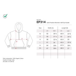 Earth Positive - EP314 - Women´s Half Zip Hoodie - Sueded Miami Pink