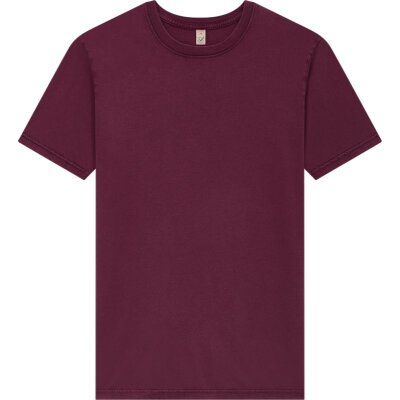 Earth Positive - EP01 - ORGANIC MENS UNISEX T-SHIRT - stone washed burgundy