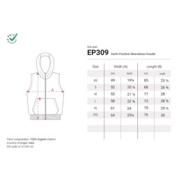 Earth Positive - EP309 - Sleeveless Full Zip Hoodie - Light Blue Heather